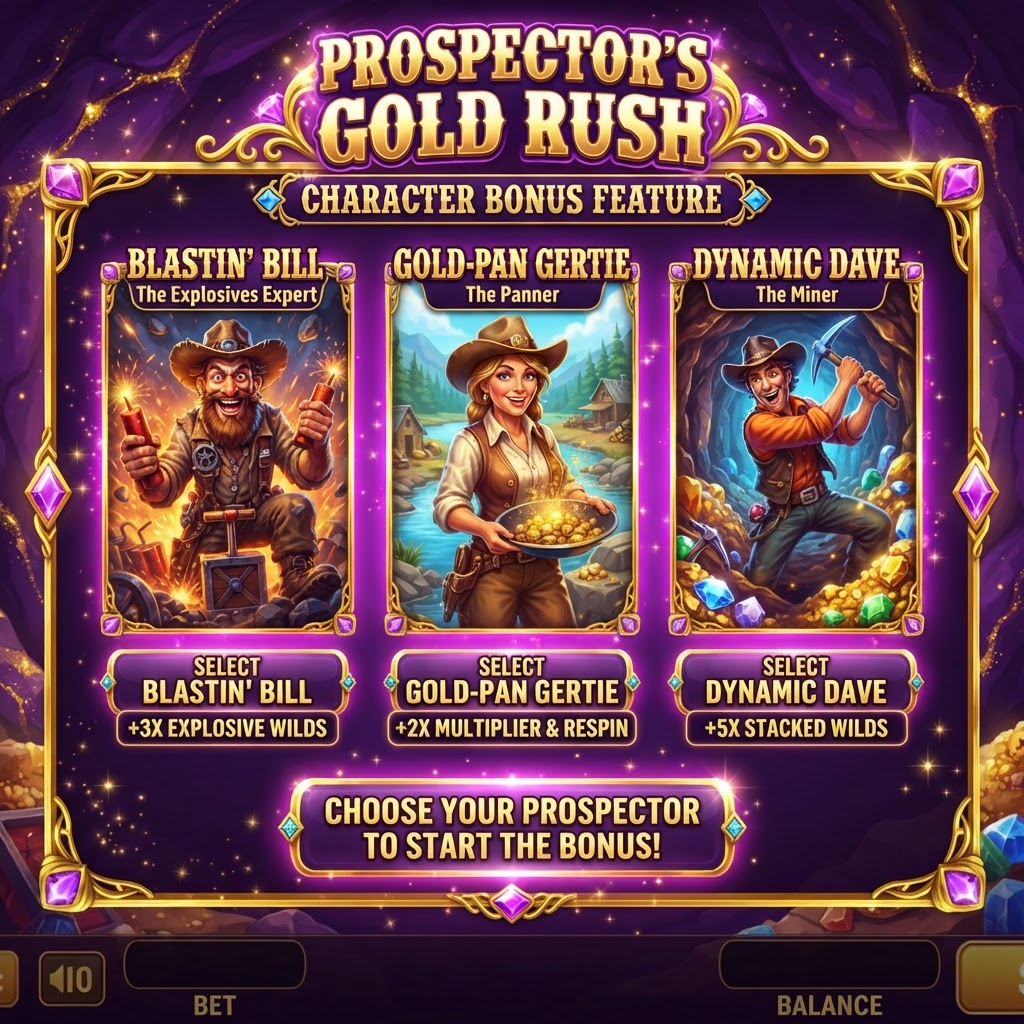 Pick a Character Bonus Strategy for Where's the Gold pokies